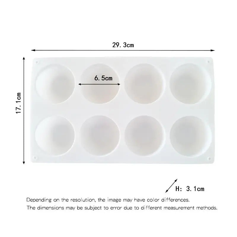 Stampo in silicone per mousse a sfera semitonda serie 8 Stampi.